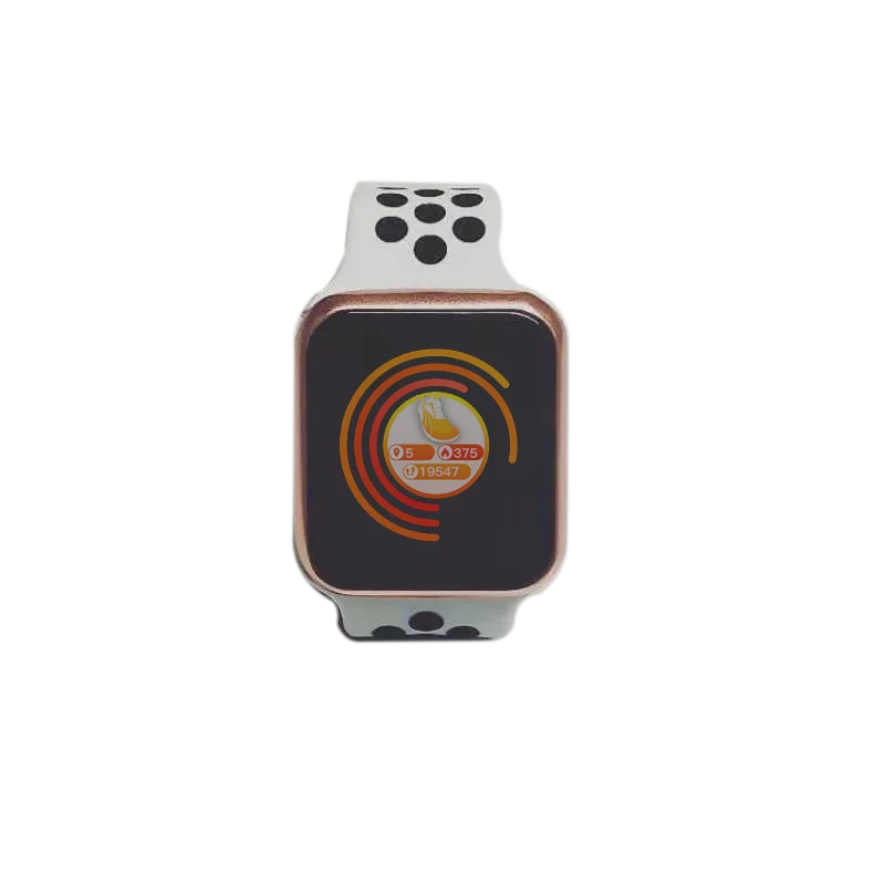 White with gold Новейший смарт-браслет F8 с Bluetooth, пульсометром, смарт-браслет, 1,3 дюймовый экран, расстояние шагов, калории, спортивные наручные часы - Цвет: White with gold