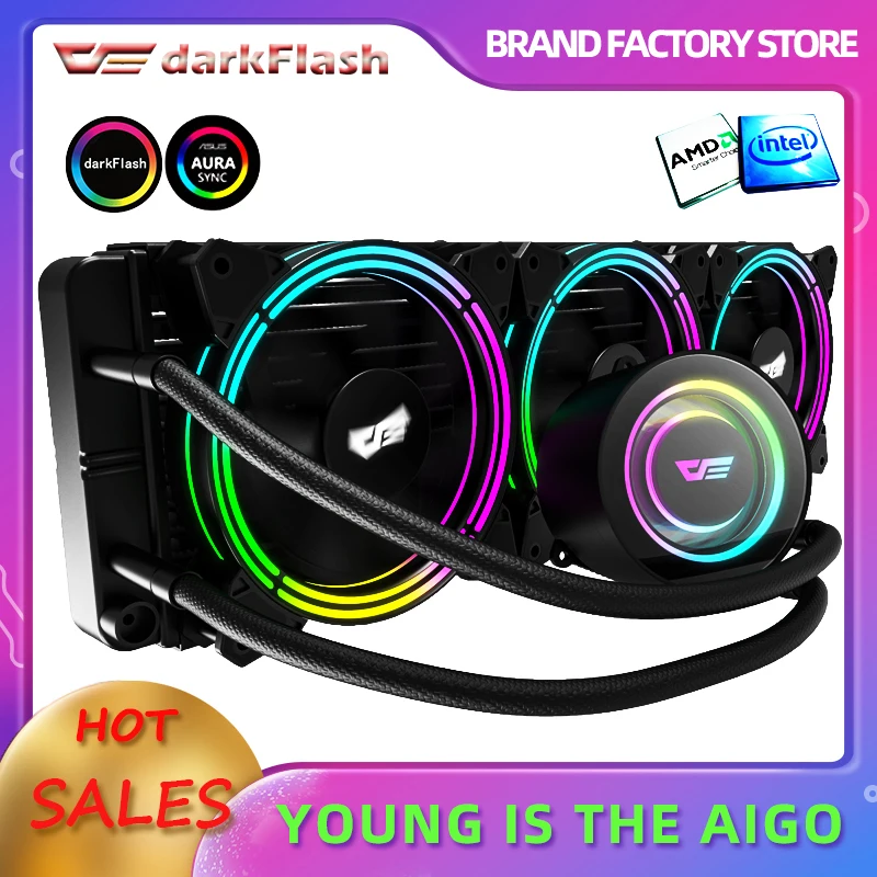 Кулер для воды Darkflash 120/240/360, чехол для ПК, вентилятор, встроенный радиатор охлаждения воды LGA 775/1151/AM2/AM3 +/AM4 - изображение