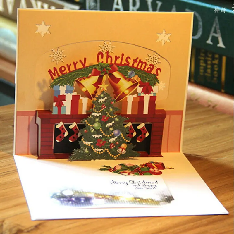Складная открытка 3D с лазерной вырезкой на Рождество день рождения свадьбу