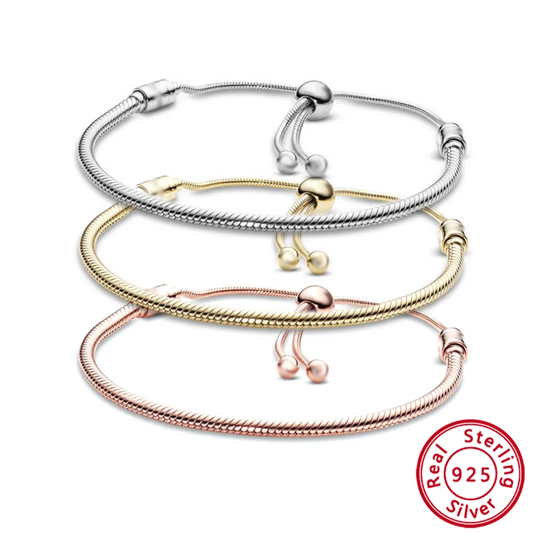 

Charm DIY Adjuestable Silver 925 Bracelet for Women Trend Original Design Bangles Fashion Girl Jewelry Gifts