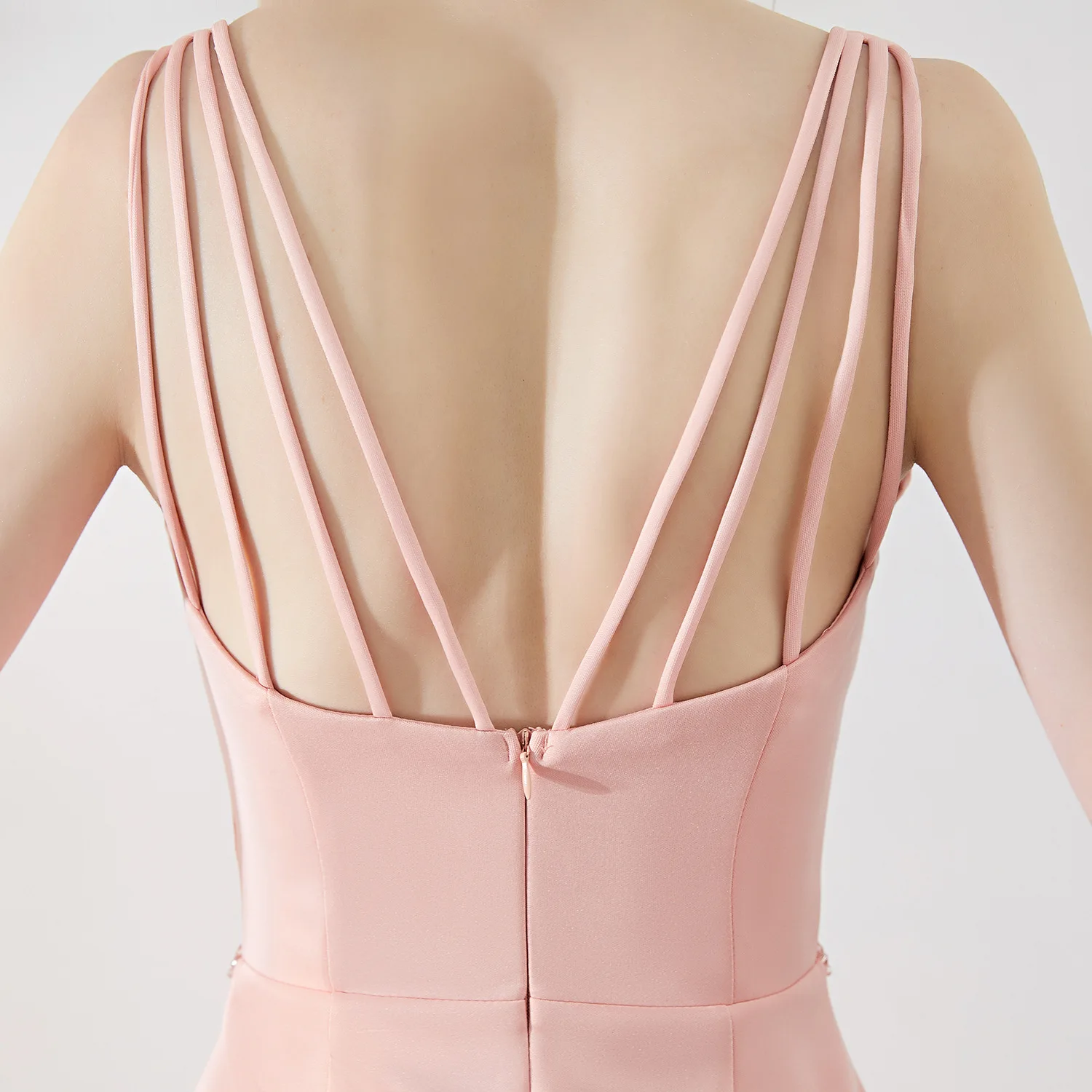 

V-Neck Evening Dress 2020 Sexy Lady Long Stretchy Dress Floor-length Sleeveless Mermaid Gown Prom Dress Satin Vestido De Noche