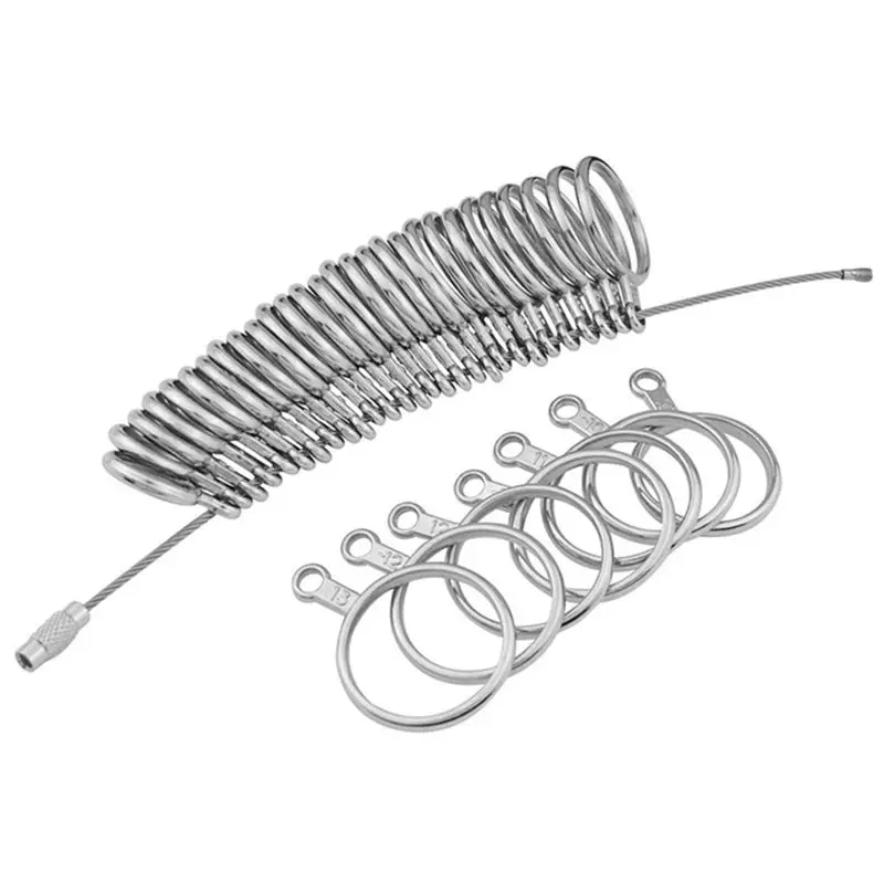 

Stainless Steel S Finger Sizer Measuring Ring Tool, Size 0-13 with Half Size