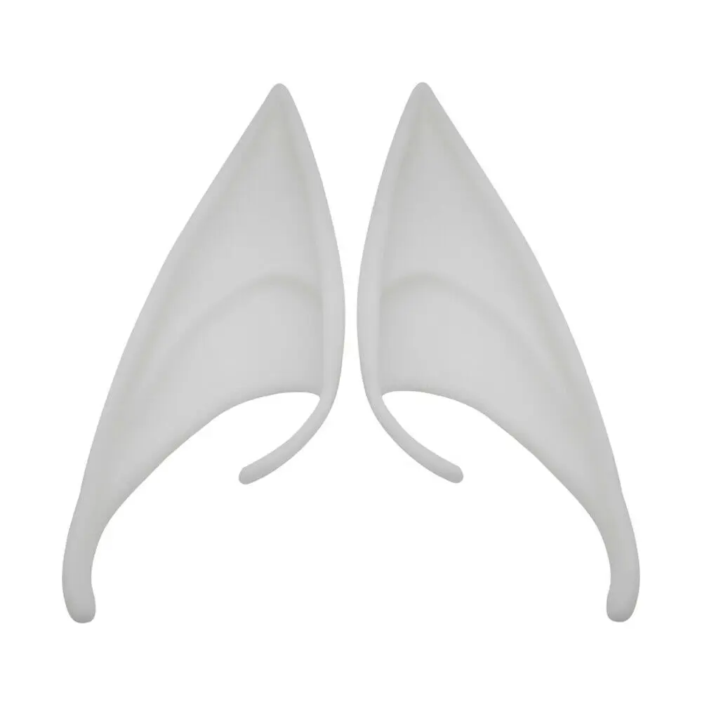 White 12CM 1 пара Хеллоуин латексные эльфийские уши фея пикси Косплей крючок на необычное платье ушные аксессуары Вечерние Маски - Цвет: White 12CM