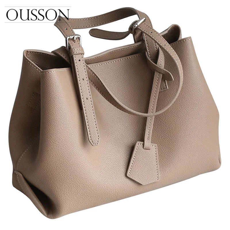 OUSSON 2021 New Design Leather Large Capacity Crossbody Bag Fashion Messenger Bag Multifunctional Tote For Women