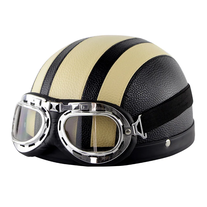 Винтажный мотоциклетный шлем на пол лица в стиле ретро немецкий Kask Cafe Racer Scooter Cruiser