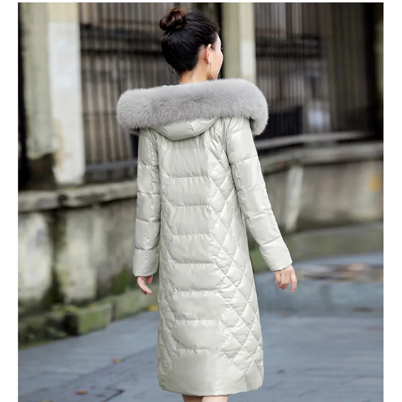 Женская куртка из натуральной кожи пальто овчины Женское зимнее Воротник