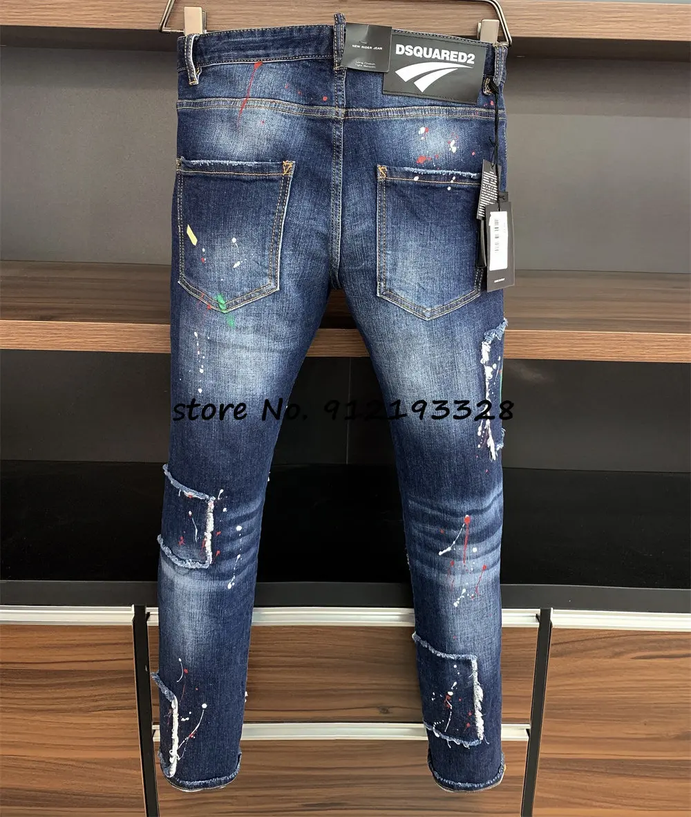 

Dsquared2 Cool Guy Hole Jeans D2 Men Pants DSQ2 Embroidered Trousers 9717