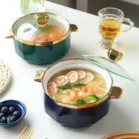 emerald phnom penh noodle bowl household ceramic earmuffs 1000ml soup bowl instant noodle bowl