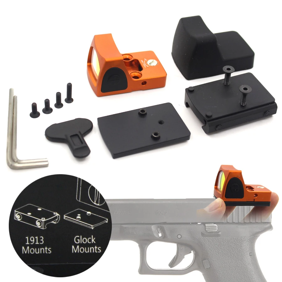 

Tactical RMR Reflex Red Dot Sight 3.25 MOA Scope for Glock Hunting Fit 20mm Pictinny Rail Mounts Sport Toll