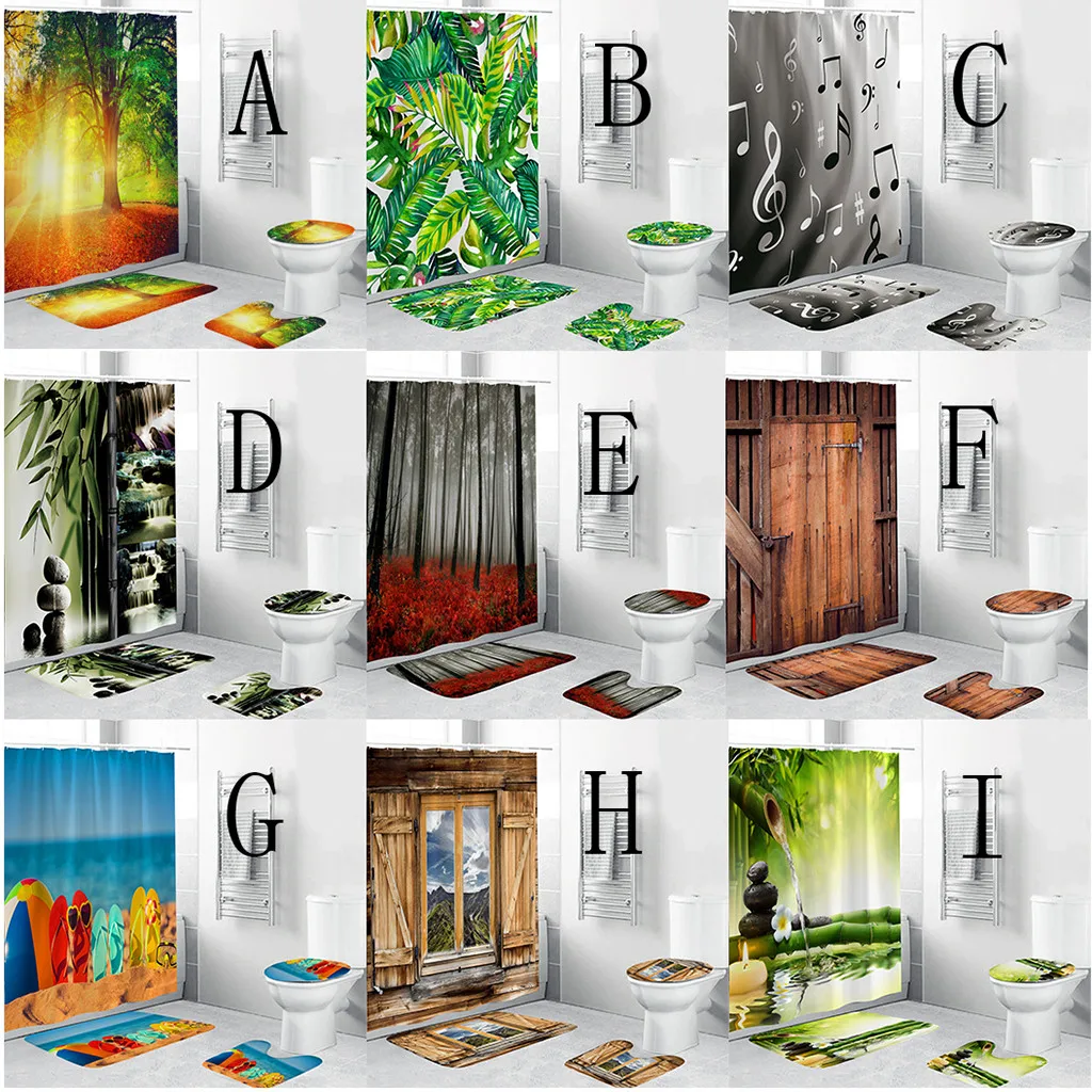 4 шт./компл. набор аксессуаров для ванной комнаты в китайском стиле занавески душа