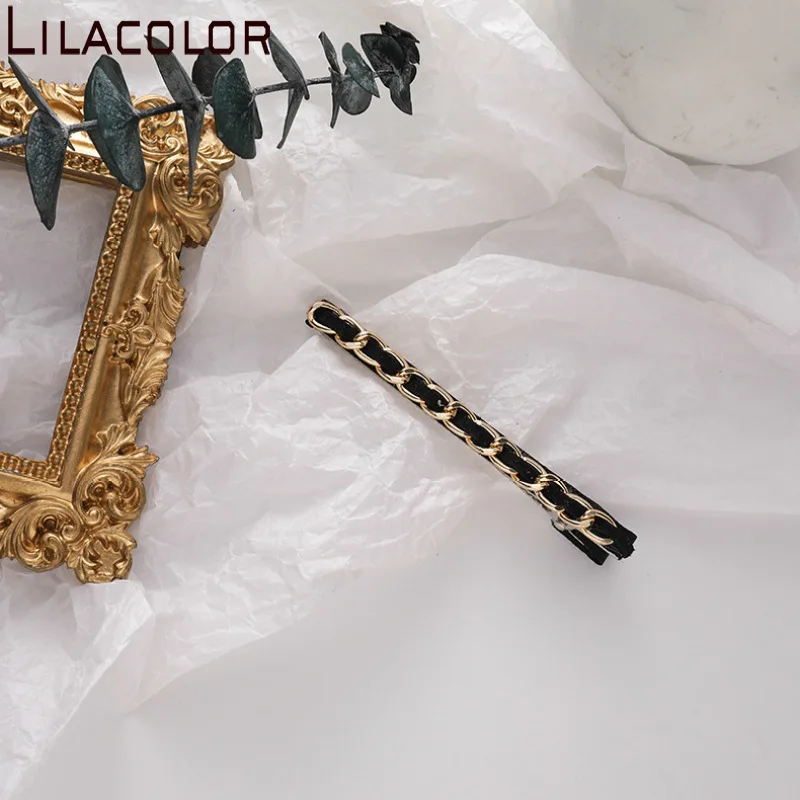 Темпераментная металлическая цепочка простая ВВ заколка красная для волос