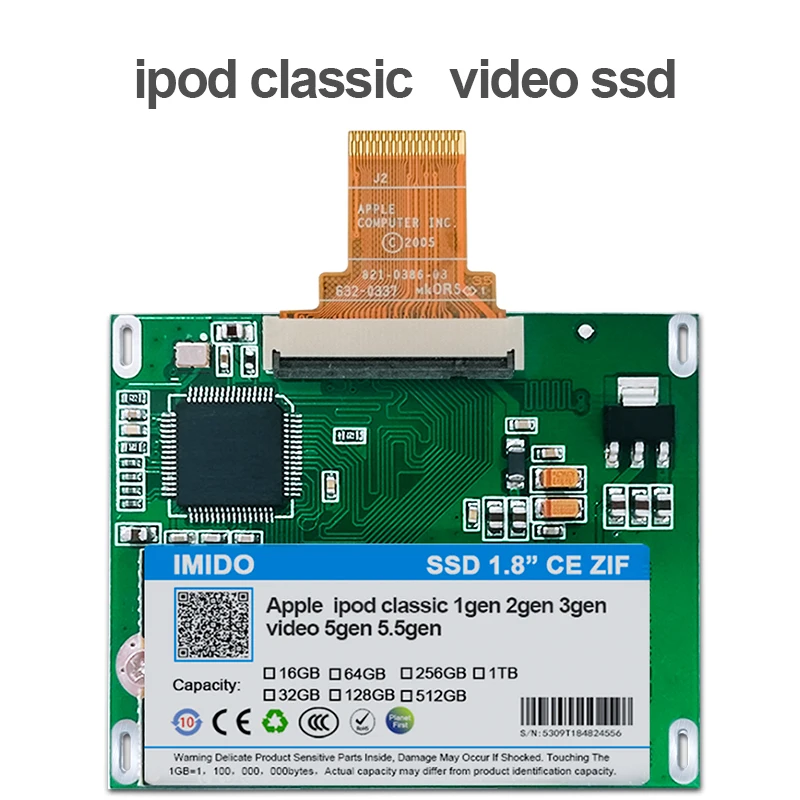 Новый твердотельный Накопитель SSD 1 8 дюйма 32 Гб 64 256 ГБ 512 ТБ для iPod Classic 3Gen 160 Замена
