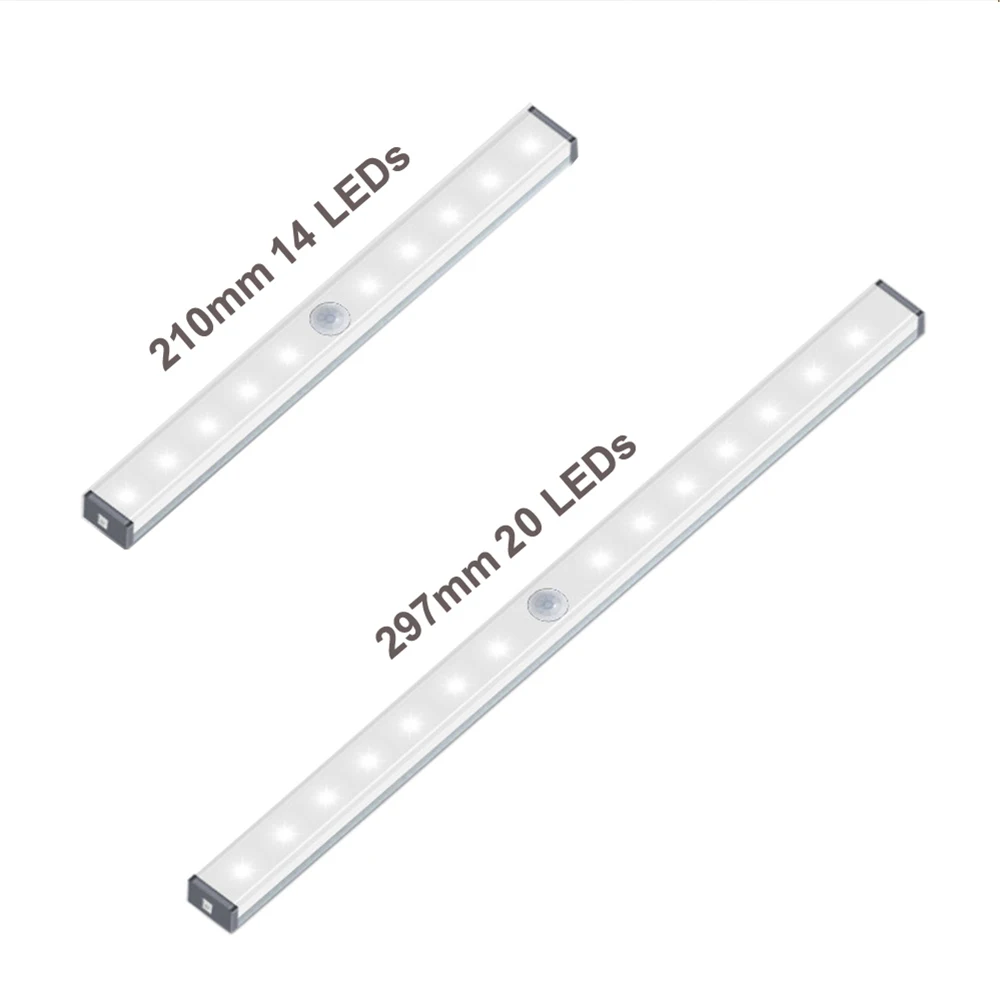 

10cm 21cm 29cm Long Strip Under Cabinet Light Magnetic Closet Light Motion Sensor Closet Lamp For Home Kitchen Wardrobe lighting