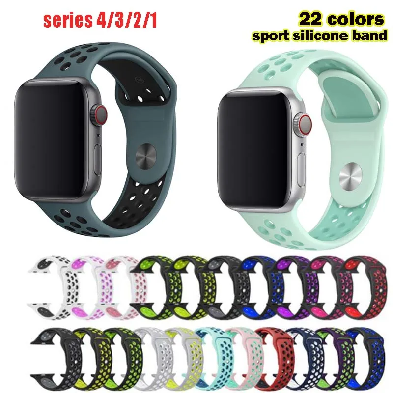 Для iwatch 5 силиконовый ремешок для apple watch полоса 42 мм 44 резиновый браслет wrisband 38 40