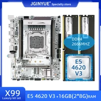 jginyue x99 desktop motherboard lga 2011 3 socket combo with ddr4 16gb 28g desktop ram xeon e5 4620 v3 processor x99m plus v2
