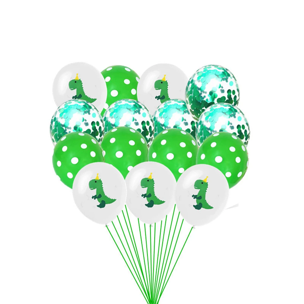 12 дюймов зеленый белый мультфильм Динозавр блесток воздушный шар набор динозавр