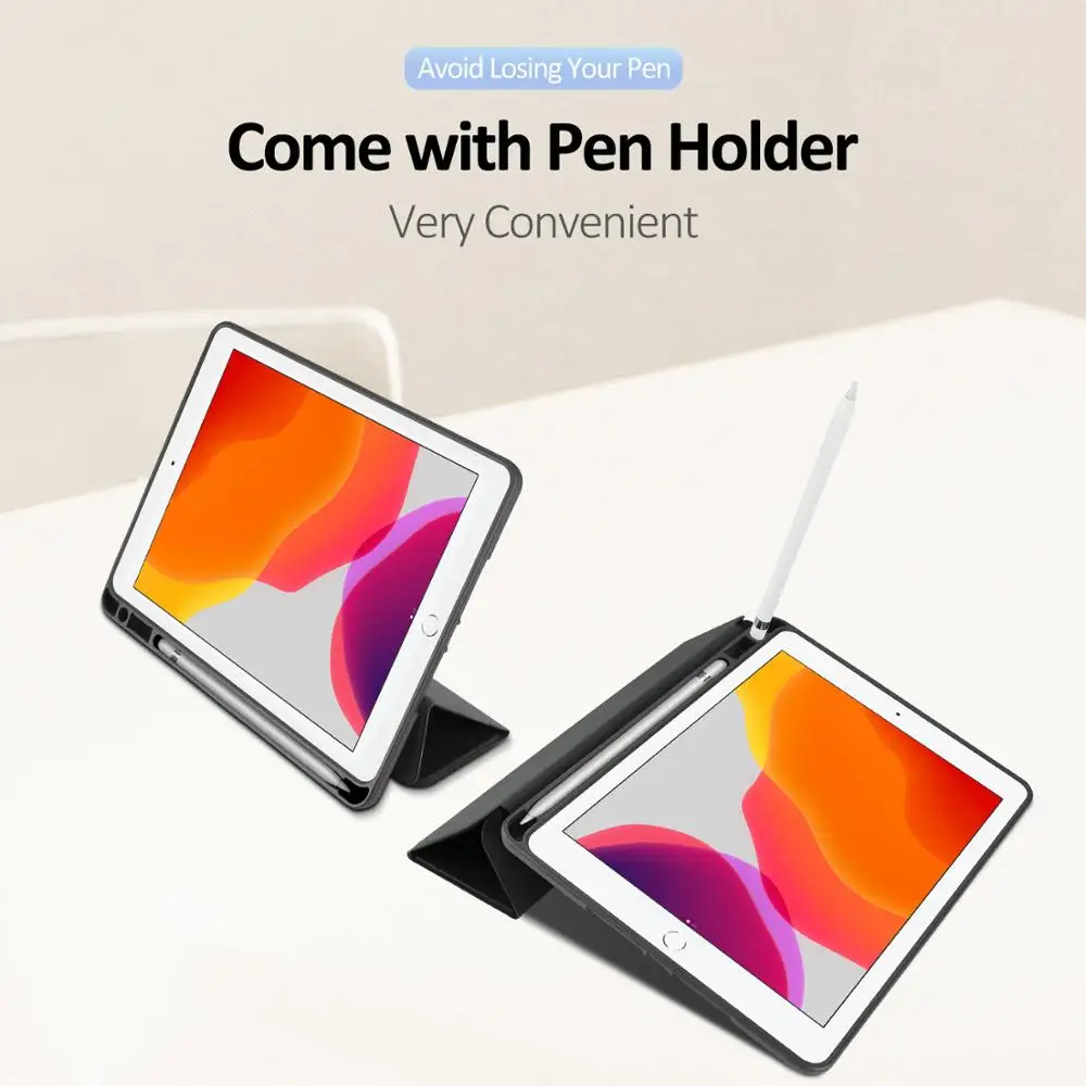 DUX DUCIS умный чехол для iPad 7 PU кожаный флип мягкий чехол для iPad 7th Gen 10,2 дюймов Чехол iPad 10,2 карандаш держатель Funda