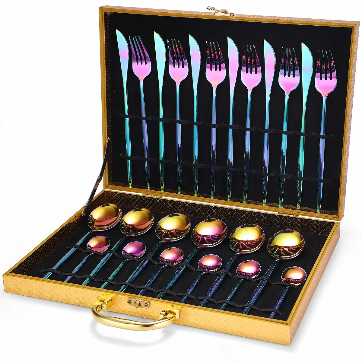 

Gold Dinnerware Eco-Friendly Full Tableware Stainless Steel Cutlery Complete Fork Spoon Knife Cutlery Dinner Set
