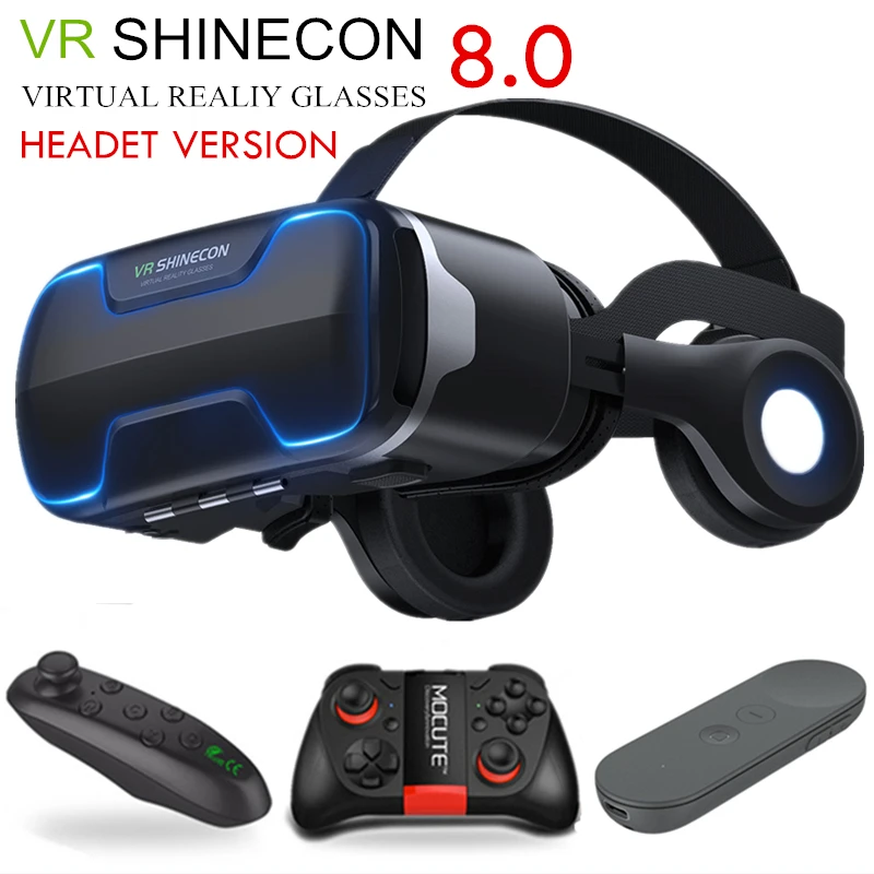 G02ED VR shinecon 8,0 стандартная версия и версия гарнитуры Виртуальная реальность 3D VR очки гарнитура для шлема Опциональный Контроллер