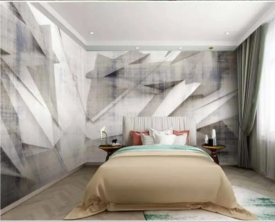 3d murals wallpaper Children's room three-dimensional abstract architectural color block whole house background wall | Обустройство