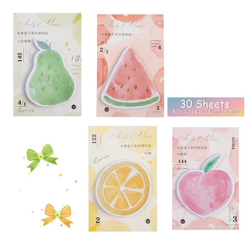 

30 Sheets/Pad Fruits Basket Sticker Bookmark Memo Sticky Note Gift Stationery