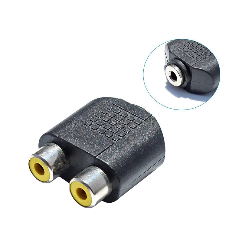 2 шт. 3 5 мм Женский двойной RCA Джек Y сплиттер аудио адаптер конвертер AUX