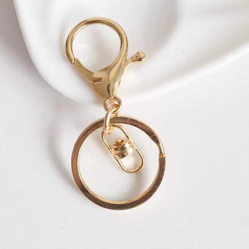5 шт./лот 30 мм кольцо для ключей поворотные крючки застежки с карабином