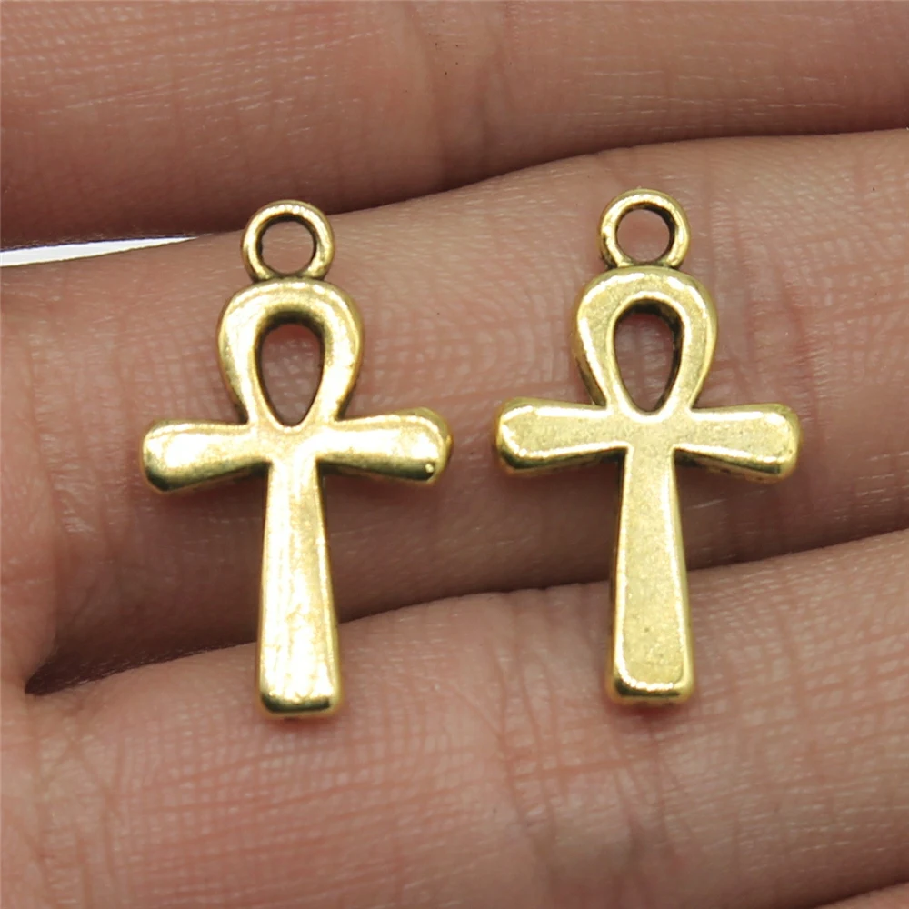 WYSIWYG 10 шт./лот 13x22 мм Ankh Крест Подвески Подвеска для изготовления ювелирных