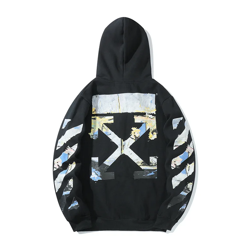 

19ss off Hoodie white stripe letter graffiti