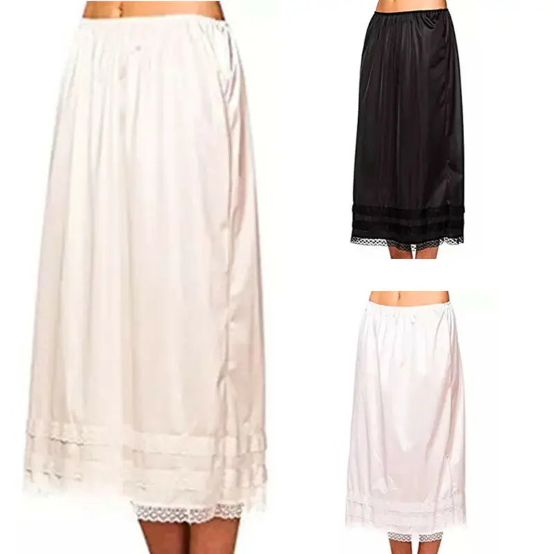 Юбка Женская эластичная однотонная Свободная Повседневная средней длины в