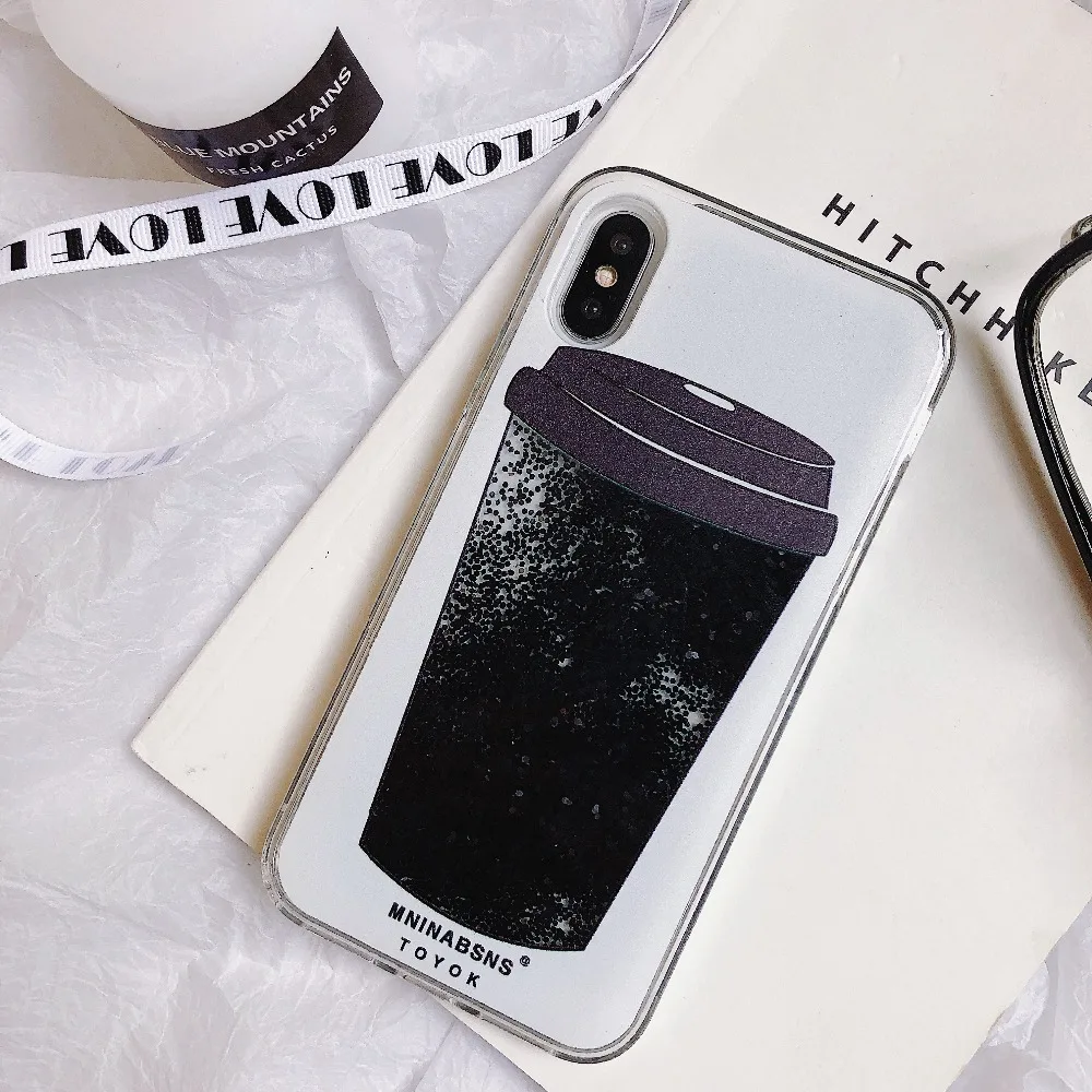 Модный чехол с кофейной чашкой для айфон 11 Pro Max 6 6S плюс 7 8 X XS XR черный мягкий из ТПУ