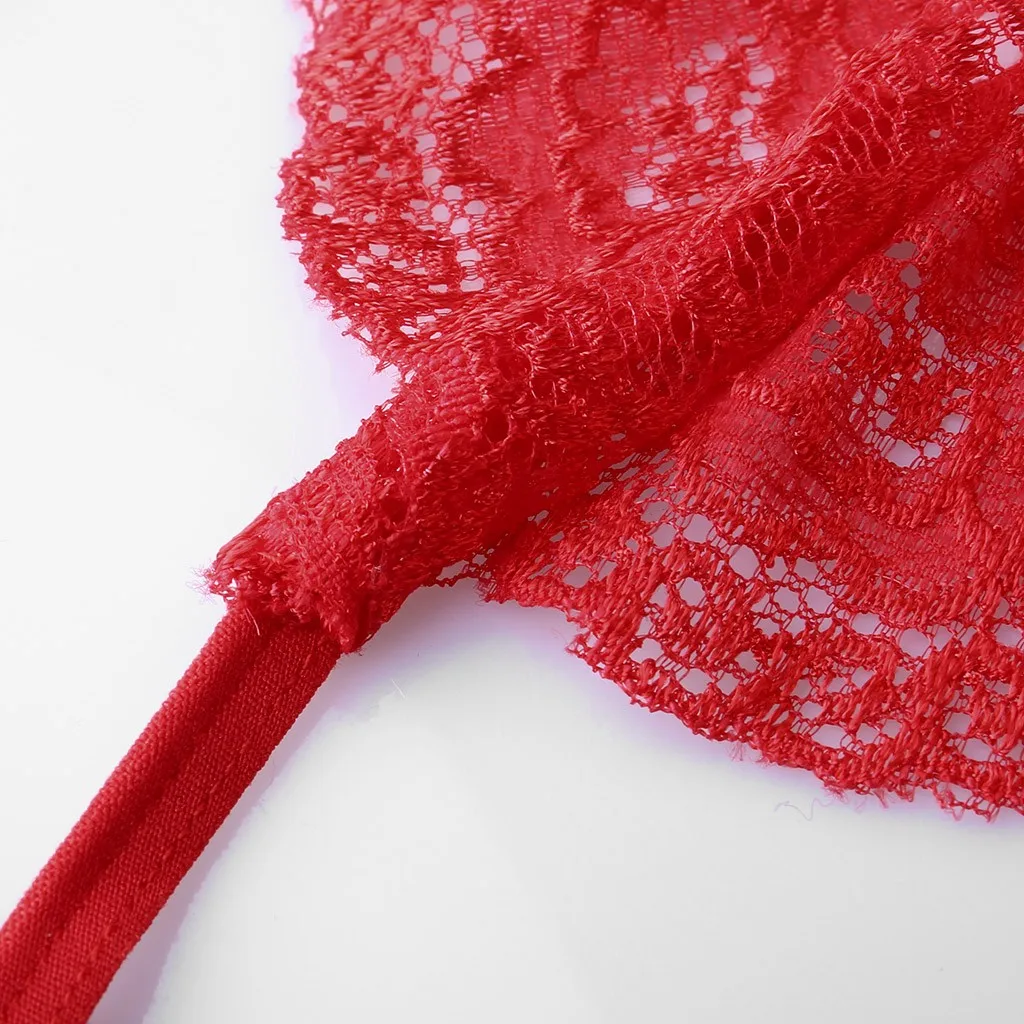 

Sexy Hollow Lingerie Women Lace Bra Set Deep V Hot Erotic Sexy Underwear Strap Open One Piece Transparent Lingerie Mujer New