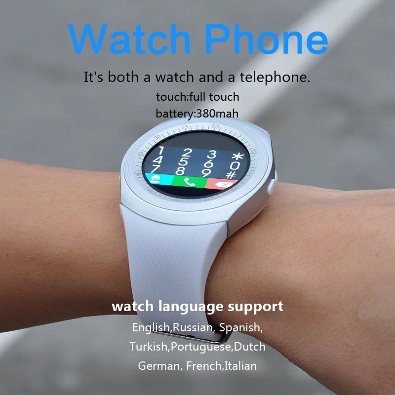Умные часы для мужчин android с сенсорным экраном y1 sim карта smartwatch часы с WhatsApp Facebook фитнес-трекер pk v8