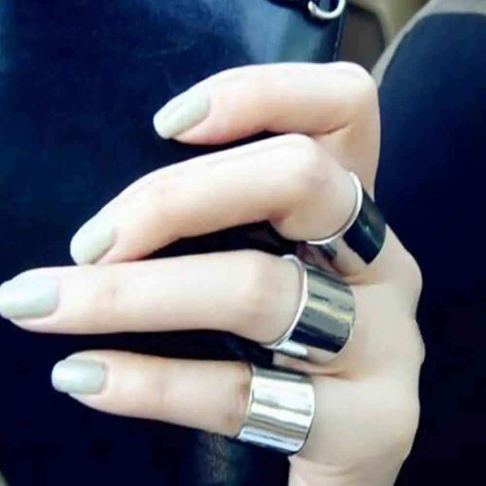 Мужские и женские кольца 10 мм из нержавеющей стали с широким ремешком большим