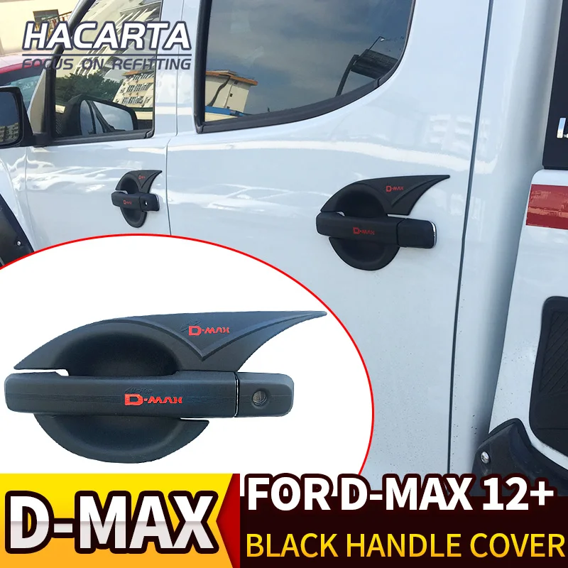 2012- ISUZU D-MAX черная ручка Крышка DMAX ручка отделка дверная ручка крышка ABS черная крышка красные буквы аксессуары