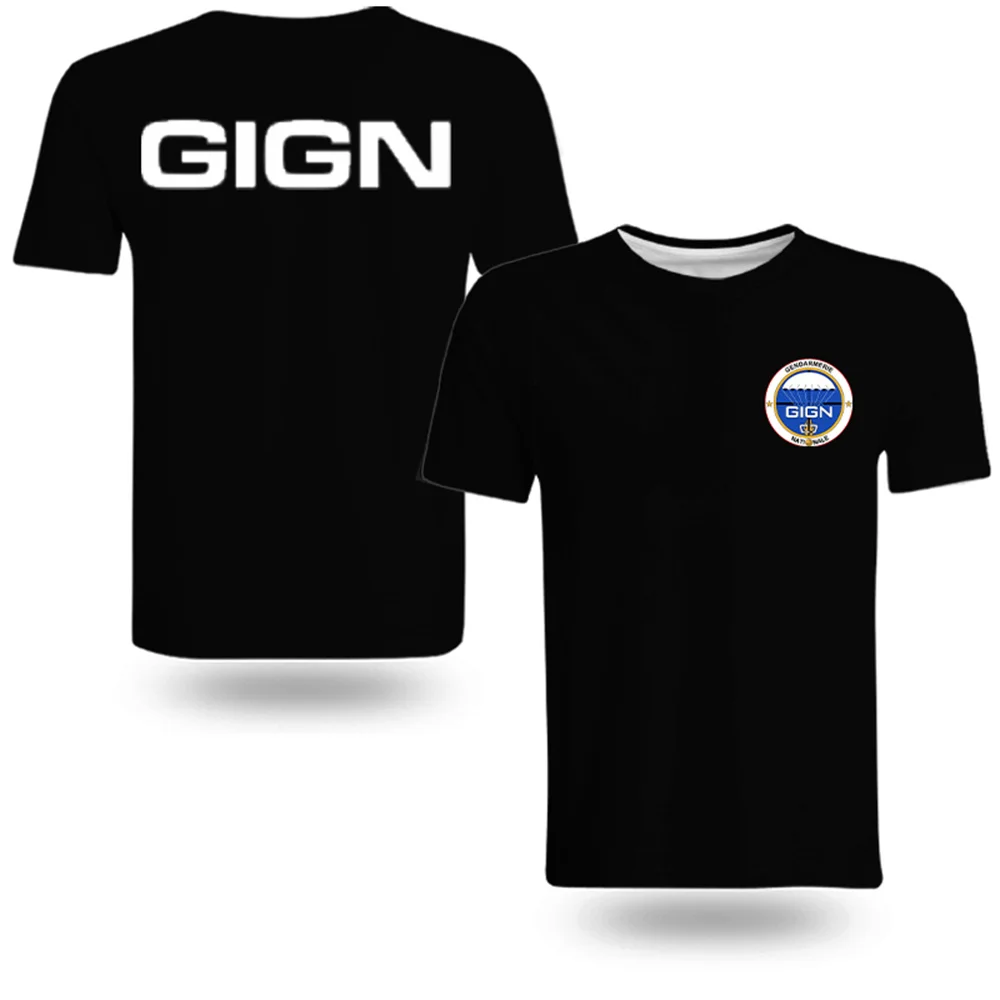 

French Police Gendarmerie T Shirt Short Sleeve Gendarmerie PSIG T-shirt Man QR-042