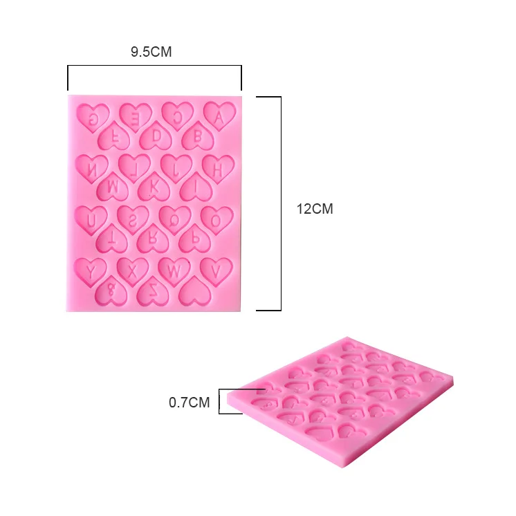 3D в форме сердца буквы шоколадная форма алфавит для торта формы воздушный шар