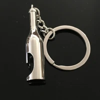 zinc alloy metal wine bottle shape high end keychain mens keychain