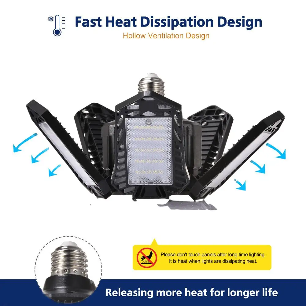 80W/100W гараж светильник деформируемая игрушка складной потолочный большой