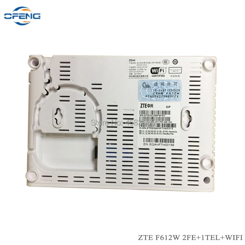 Оригинальный Новый GPON ONU ONT ZTE F612W 1GE + 1FE 1TEL Wifi английская прошивка ZXHN маршрутизатор