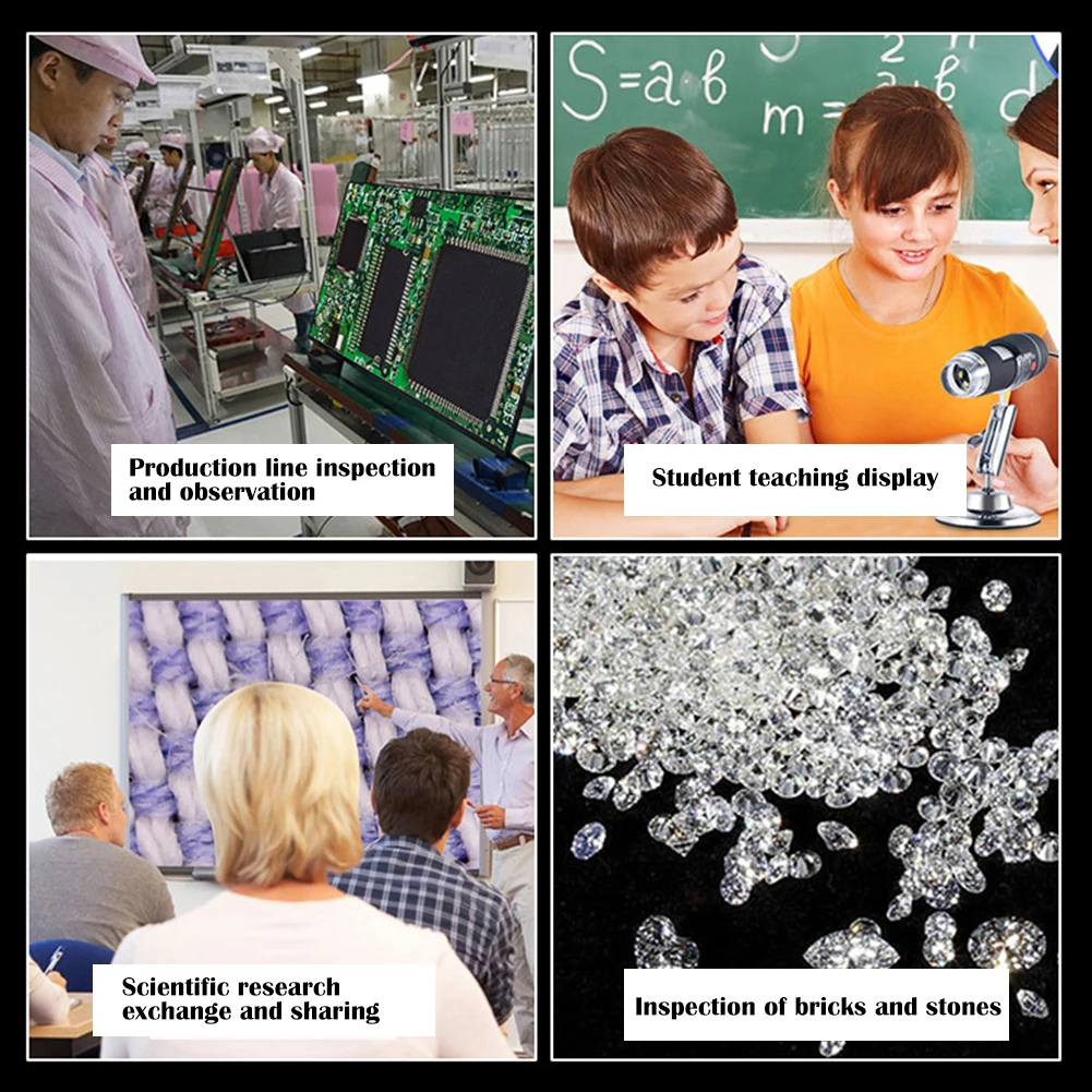 

1600X USB Digital Microscope Camera Endoscope 8LED Magnifier with Metal Stand for choose Zoom Endoscope