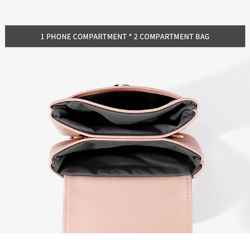 Colorful Cellphone Bag Fashion Daily Use Card Holder Small Shoulder Bag for Women Soft PU Leather Zipper Purse Mini Flap Pocket