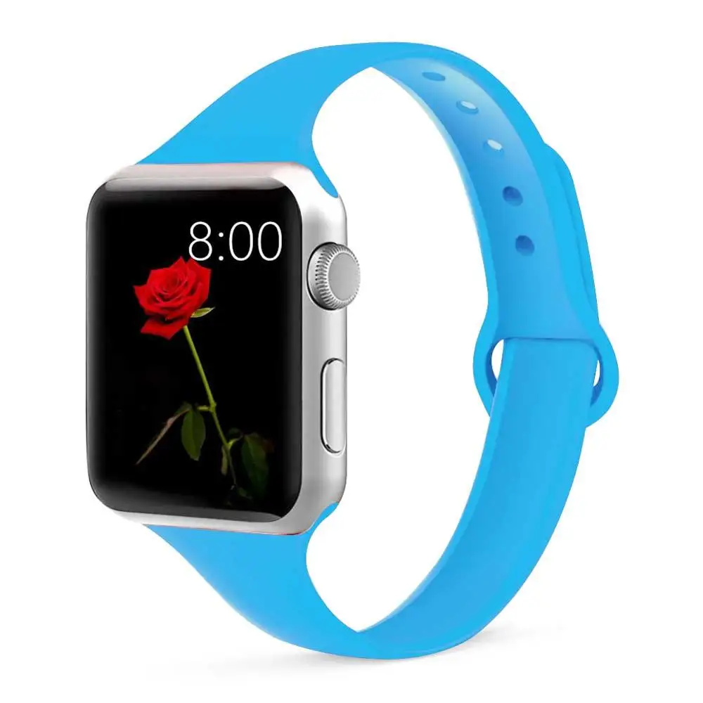12 blue Strap for Apple watch 4 band 44mm 40mm iWatch band 38mm 42mm Sports silicone bracelet Watchband for correa Apple watch 3/2/1 - Цвет ремешка: 12 blue