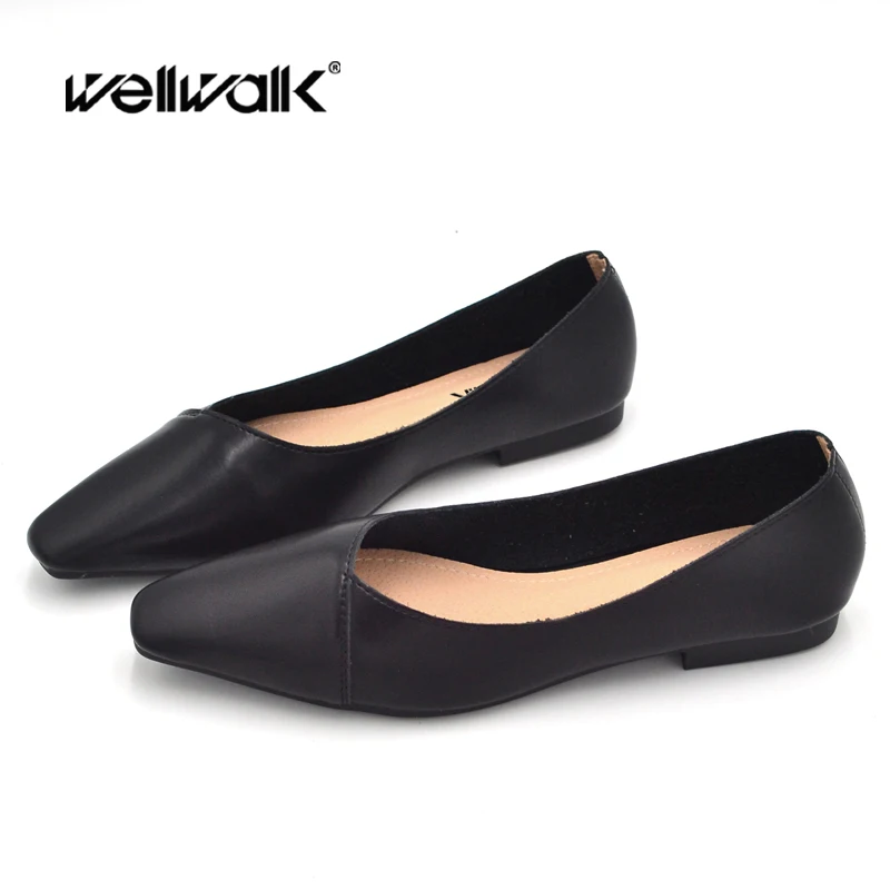 Дизайнерская обувь на плоской подошве Женские балетки с острым носком в