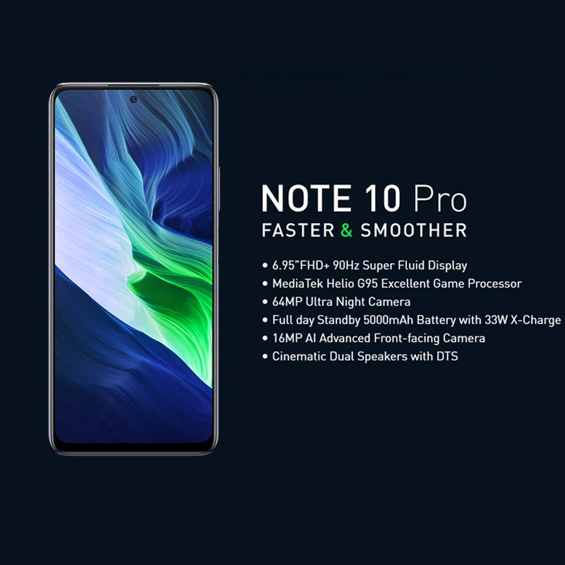 global version infinix note 10 pro nfc support 6 95 display smartphone helio g95 64mp camera 33w super charge 5000 battery free global shipping