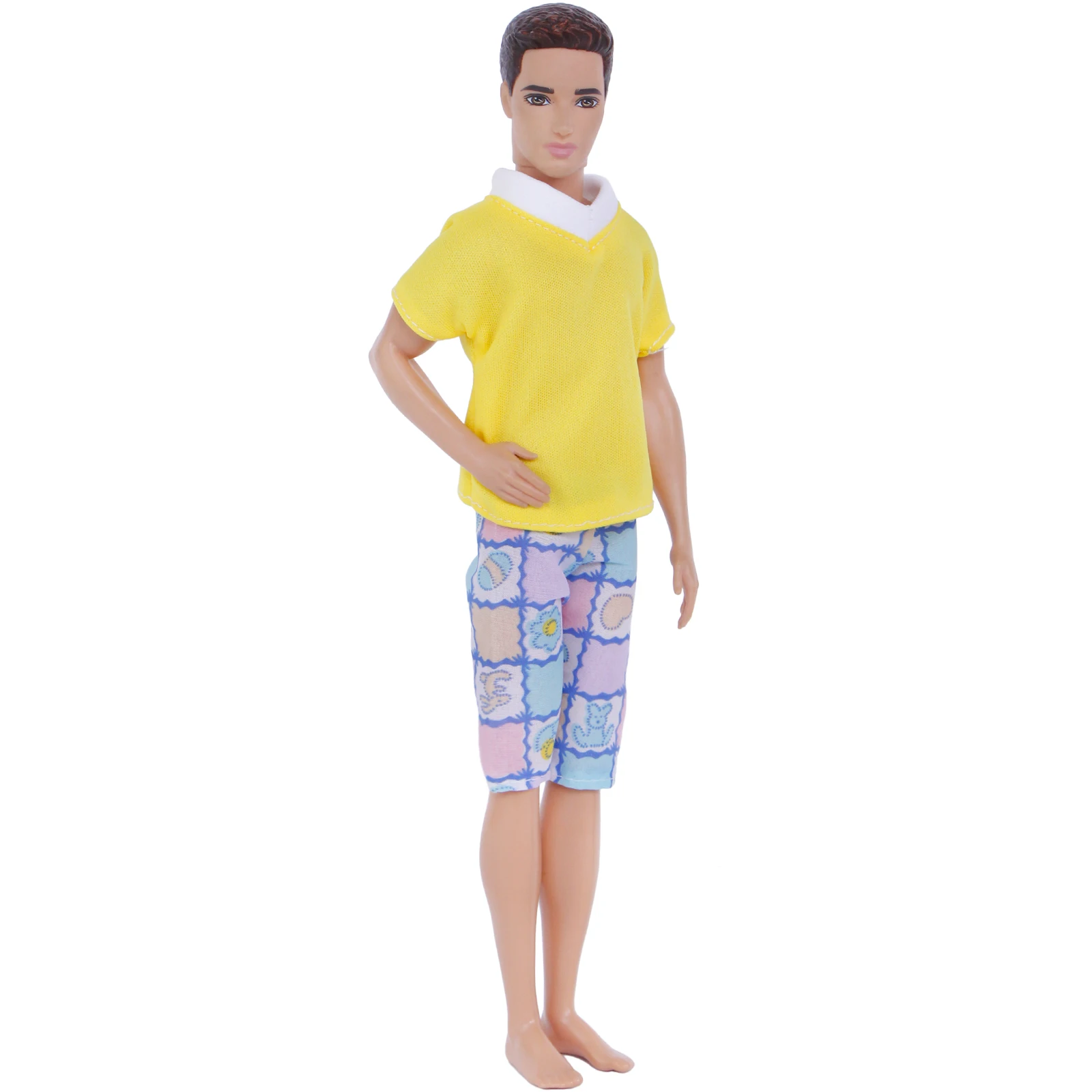 Комплект для куклы Барби короткий жилет футболка шорты камуфляжные брюки одежда