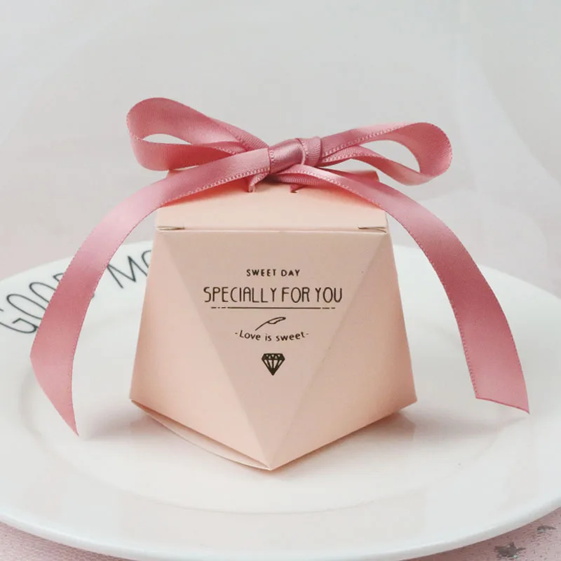 Новинка подарочная коробка в форме розовых бриллиантов драги конфет деко