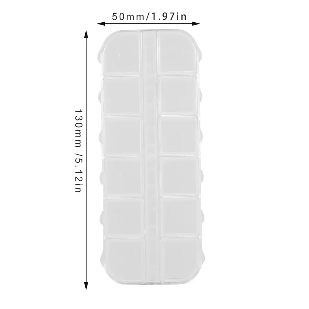 

Plastic Removable Box 12/28 Grid Compartment Transparent Medicine Box Jewellery Packing Nail Art Tool Storage Case Hot