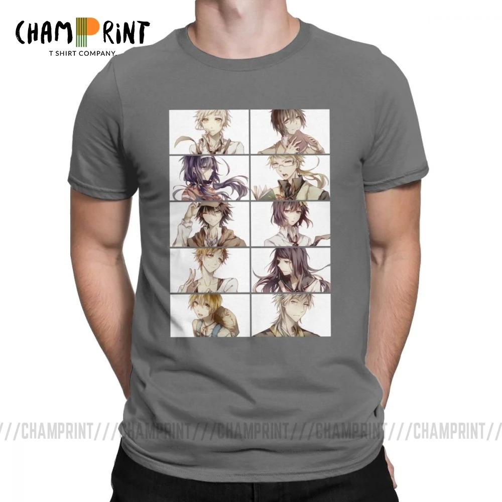 

Men's T-Shirt Bungou Stray Dogs Vintage 100% Cotton Tees Short Sleeve T Shirt Crew Neck Clothing Gift Idea