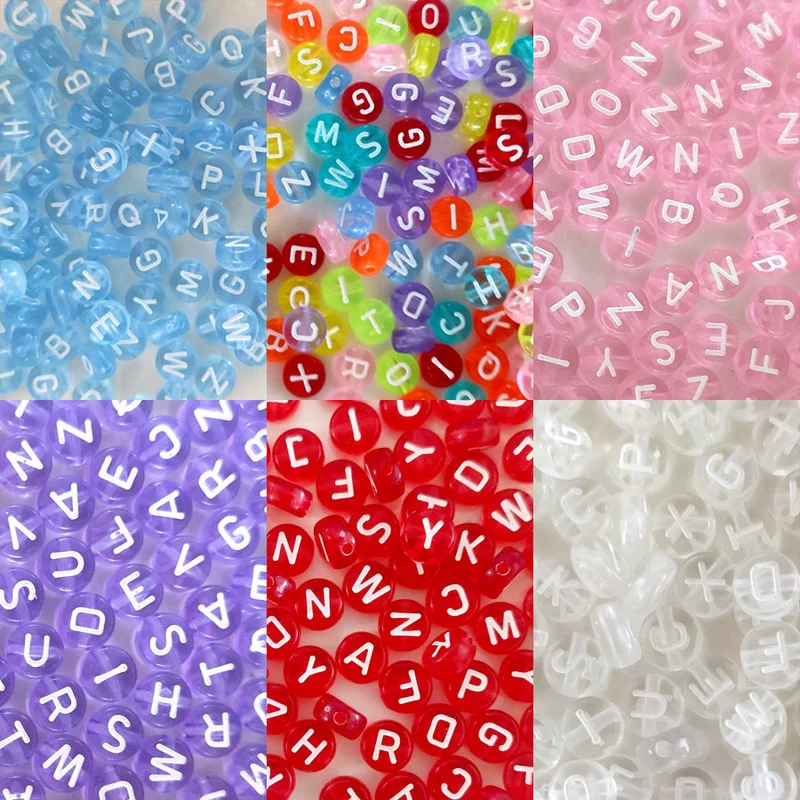

Acrylic Beads Transparent Colorful Russian 26 Letters Loose Beads for Diy Handmade Making Jewelry Bracelet Necklace Accessories